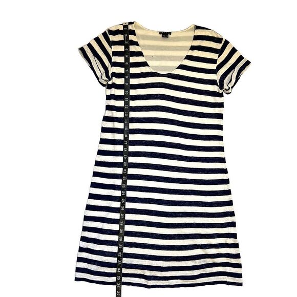 THEORY Nautical Karelo Shirt Dress in Navy & White Striped Small Soft Linen - Picture 7 of 16